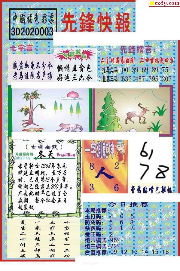 福彩3D丹东字谜全图揭秘