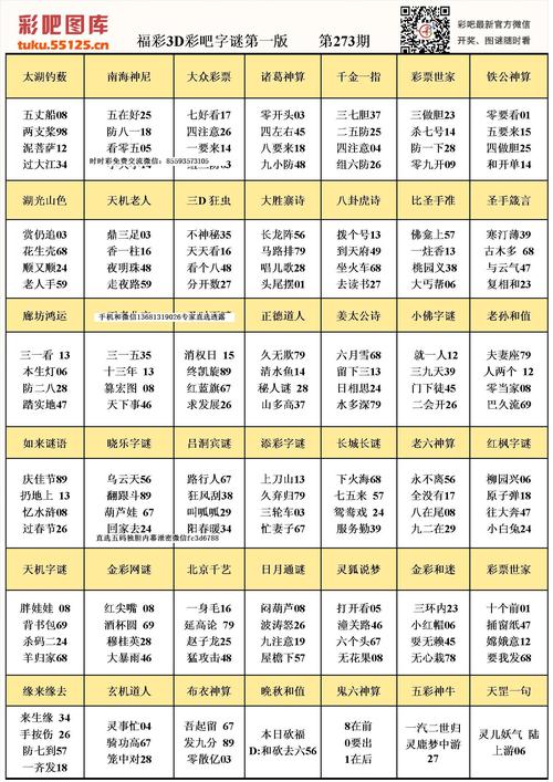 福彩3D字谜新彩吧——探索字谜的魅力，体验彩票的乐趣