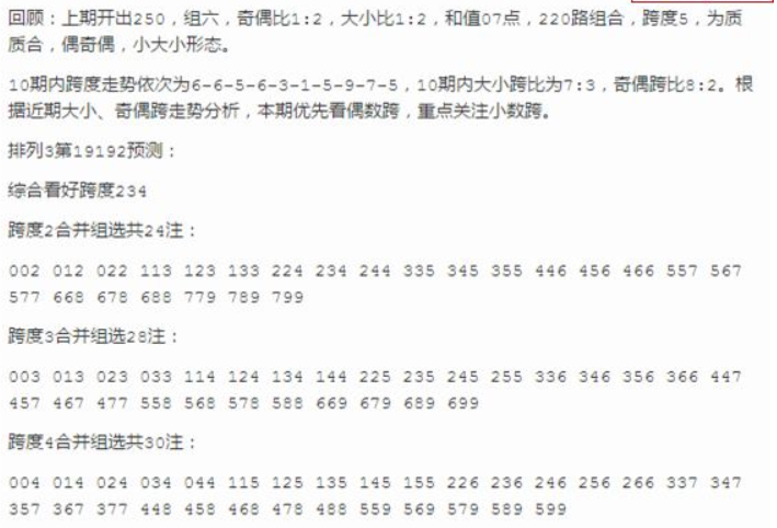 今日排列三开奖结果走势分析